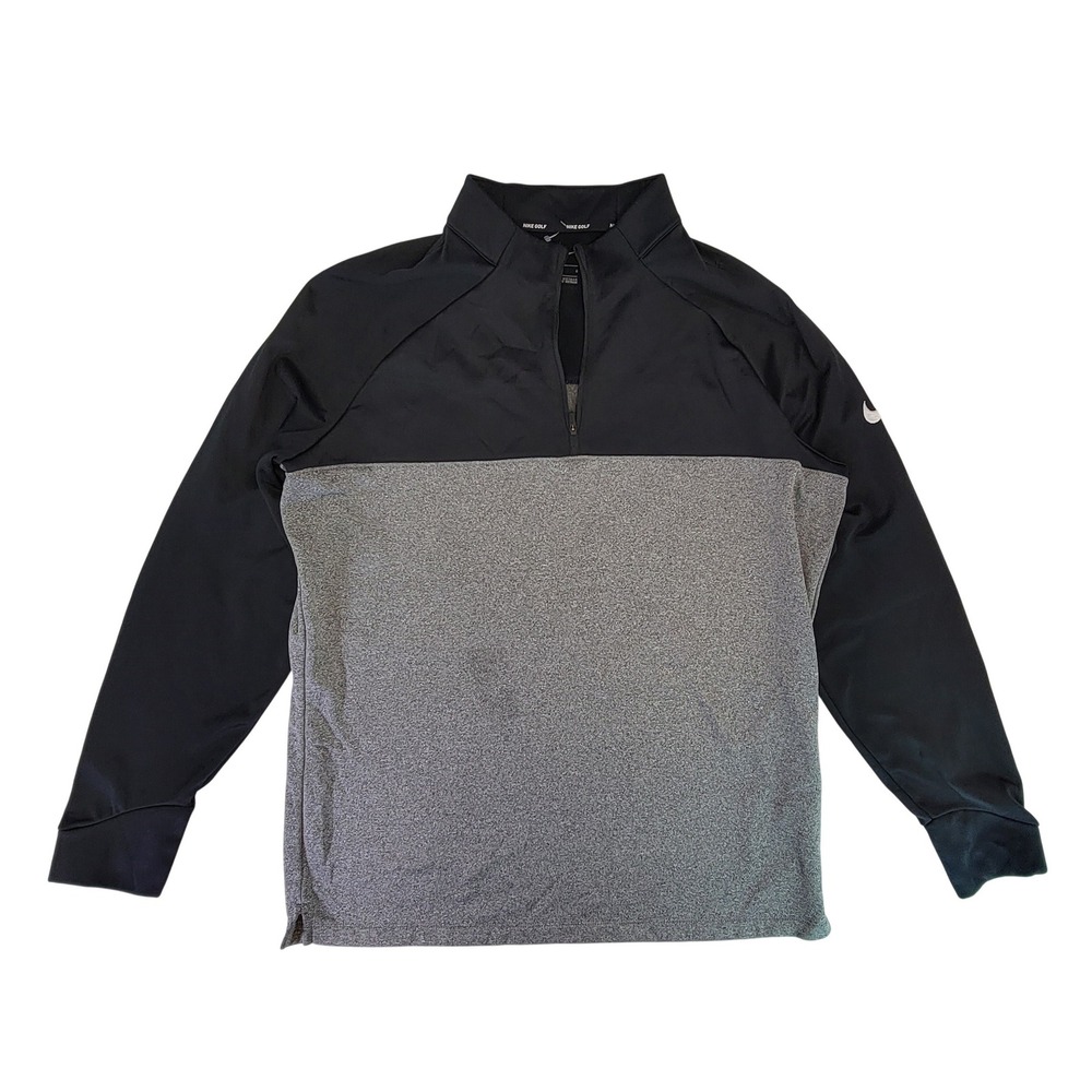 Nike Golf Men's 1/4 Zip‎ Pullover Black Grey Long Sleeve Athletic Top L